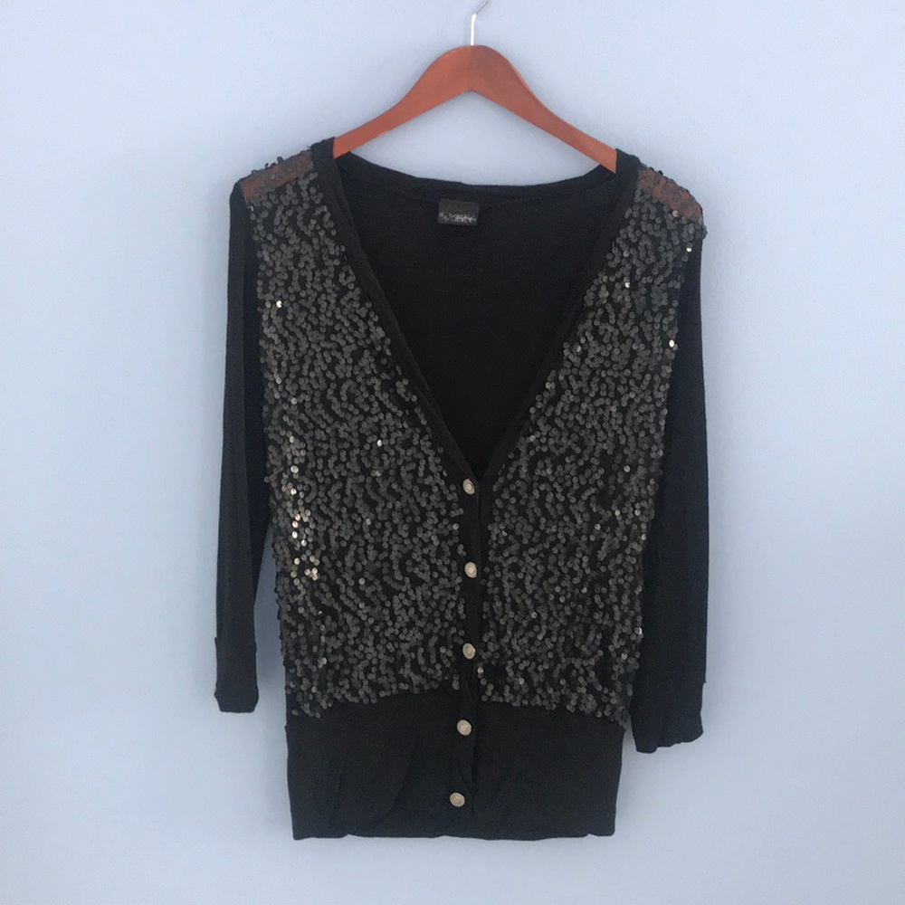 Day trip black sequin cardigan